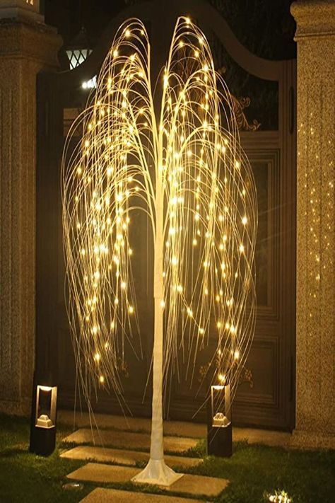 Christmas indoor decoration Weeping Willow Tree with Warm White Fairy String Lights for Christmas Holiday Home Garden Party Festival Wedding Bedroom Decoration, Indoor Outdoor Decor Lighted Tree Branches, Wedding Bedroom, Weeping Willow Tree, Light Up Tree, Outdoor Fairy Lights, Lighted Branches, White String Lights, White Fairy, Led Tree