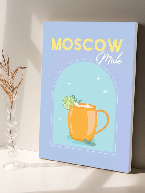 1 Pc Summer Drinks Cocktail Moscow Mule Poster Wall Art Canvas Print Home Decoration for and Kitchen 3 Sizes with Frame Ready to HangI discovered amazing products on SHEIN.com, come check them out! Cocktail Moscow Mule, Summer Drink Cocktails, Moscow Mule Cocktail, Beach Wall Collage, Moscow Mule, Cocktail Drinks, Wall Art Canvas Prints, Summer Drinks, Wall Art Canvas