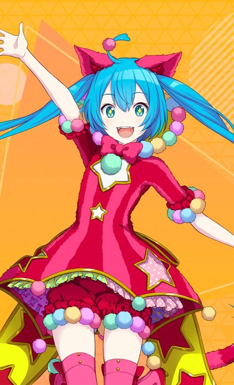 Wonderlands Showtime, Hatsune Miku Outfits, Miku Hatsune Chibi, Miku Chan, Azumanga Daioh, Miku Cosplay, What To Draw, Cat Girl, Project Sekai