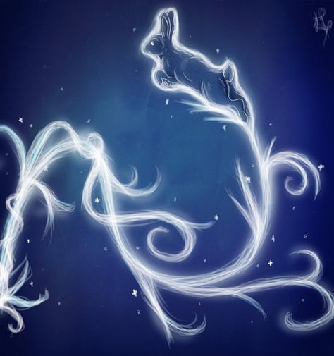 Day 23: Favorite Patronus: Luna's Hare Rabbit Patronus Art, Luna Lovegood Patronus Tattoo, Rabbit Patronus Tattoo, Zoey Tattoo, Luna Lovegood Patronus, Hufflepuff Core, Patronus Art, Patronus Tattoo, Harry Potter Bedroom