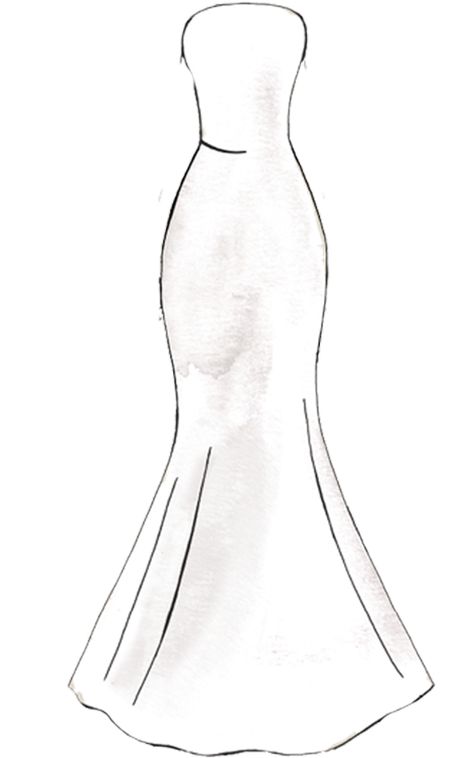 Dress Outline Sketch, Dresses Hand Design, Dress Shapes Guide, Formal Dress Sketch, Woman In Dress Drawing, Formal Dress Drawing, Drawing Ideas Dresses, Fashion Dresses Drawing Sketches, Drawings Of Dresses