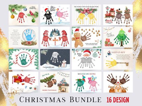 Christmas Handprint Art Craft Bundle, Xmas Handprint Craft, Kids Baby Toddler, School Activity, Gift, Memory Keepsake, DIY Card, Printable, Holiday Handprint Crafts, Handprint Christmas Cards, Christmas Handprint Art, Infant Crafts, Christmas Handprint Crafts, Christmas Handprint, Craft Christmas Gifts, Fingerprint Art, Footprint Crafts