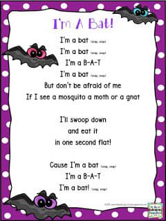 Bats! A Bat Research Project! | The Kindergarten Smorgasboard Bat Poems, Bat Lessons, Kindergarten Science Lessons, Kindergarten Poetry, Bats Activities, Kindergarten Poems, October School, Kindergarten Smorgasboard, Halloween Kindergarten