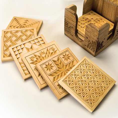 10 Wood Carving Gift Ideas | Fox Chapel Publishing Carving Ideas Wood, Chip Carving Patterns, Whittling Patterns, Wood Whittling, Wood Rosettes, Wood Carving Art Sculpture, Whittling Projects, Simple Wood Carving, Wood Carving Tools Knives