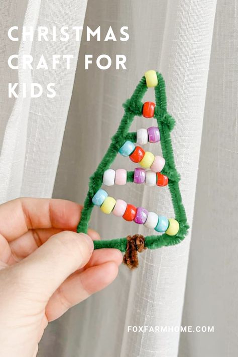 This pipe cleaner Christmas tree ornament is a great craft for kids this holiday season. It is an adorable addition to a Christmas tree and would make a sweet present topper for a personal touch. With 2 simple materials this craft is budget friendly and oh so simple! Easy Pipe Cleaner Crafts For Kids Christmas, Crafts For Kids Pipe Cleaner, Christmas Tree Pipe Cleaner, Christmas Pipe Cleaner Crafts, Kids Diy Christmas Ornaments, Diy Ornament Tree, Christmas Crafts Pipe Cleaners, December Homeschool, Pipe Cleaner Tree