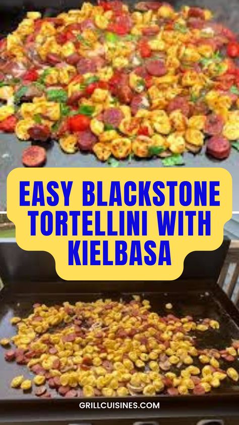 It’s very easy to prepare a delicious Blackstone tortellini with Kielbasa sausage. It’s quick, easy, and flavorful as well. It’s the best choice for a game day meal or quick part dinner. Smoked Sausage Blackstone Recipes, Tortellini Recipes On The Blackstone, Blackstone Tortellini Sausage, Blackstone Tortellini Recipe, Quick Homemade Pasta, Polish Sausage Recipes, Quick Dinner Options, Tortellini Recipe, Blackstone Recipes