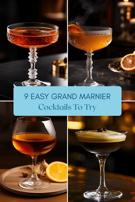 Discover an array of easy-to-make Grand Marnier cocktails including the B52, Roulette Royale, Satan's Whiskers, and more. Elevate your mixology game in minutes! Grand Mariner Recipes, Gran Marnier Drinks, Homemade Grand Marnier Recipe, Grand Marnier Drinks, Grand Marnier Cocktail, Cocktails To Try, Cocktail List, Bourbon Cocktails, Easy Drinks