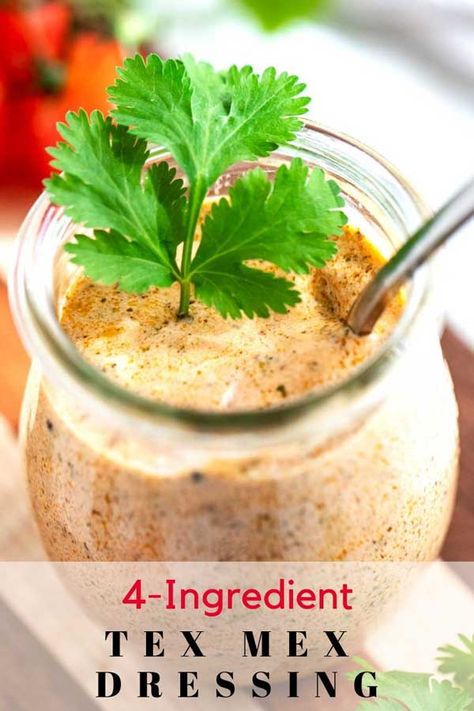 This simple Tex Mex Dressing Recipe is so easy to make and perfect for taco salads! Low-Carb, Keto-Friendly and Gluten Free! #TexMexDressing #EasySaladDressingRecipe Tex Mex Dressing, Mexican Salad Dressings, Tex Mex Salad, Taco Salad Dressing, Diet Salad Recipes, Easy Salad Dressing Recipes, Keto Taco Salad, Low Carb Low Fat Recipes, Easy Salad Dressing