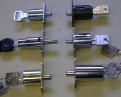 Cylinder locks that can be used on sliding bypass closet doors.  these would require drilling a mounting hole in the outside door. - safety Sliding Double Doors, Sliding Double Door, Bypass Closet Doors, Sliding Closet Door, Garage Door Lock, Skylight Window, Sliding Closet, Steel Fabrication, Sliding Closet Doors