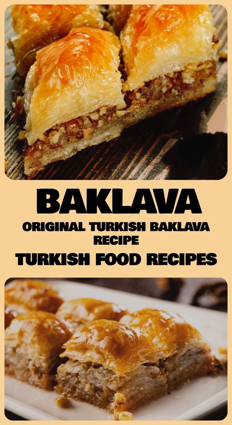 Turkish Baklava Recipe, Work Desserts, Turkish Food Traditional, Turkish Recipes Desserts, Turkish Sweets, Turkish Baklava, Baklava Recipe, Turkish Desserts, Turkish Food