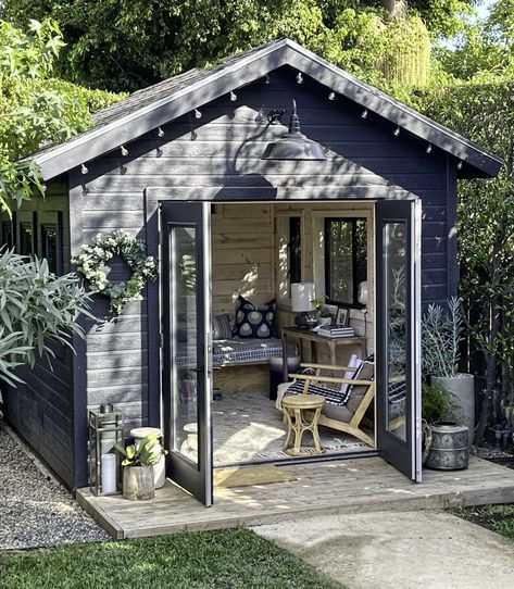 Shed Business, Outdoor Office Shed, She Shed Living, Shed Living, Garden Huts, Office Shed, Art Shed, Craft Shed, Studio Shed