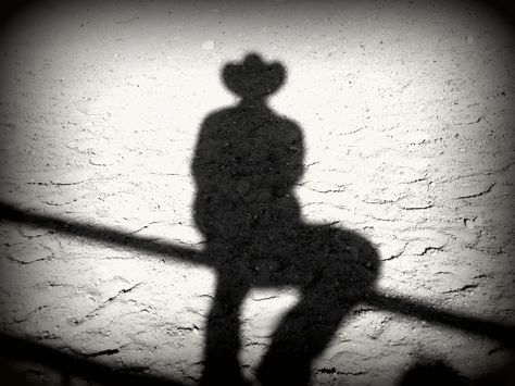 Cowboy Sillouette Cowboy Leaning On Fence, Cowboy Silhouette Photography, Be The Cowboy Album Cover, Black And White Cowboy Photography, Horse And Cowboy Silhouette, Music Project, French Songs, Painting References, Black Cowboy