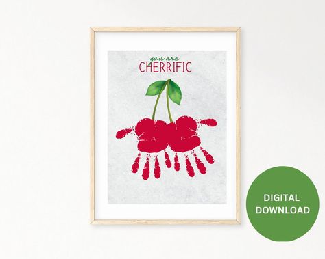 You are Cherrific Handprint Art, Baby Toddler Kids Handprint Art Activity, Valentine's Day Cherry Craft, Valentines Day Card, DIY Kids Craft #diy #kidcraft #kidsactivity #valentinesday #valentine #bemyvalentine #valentinecard #valentinesdaycard #diykidscraft #footprint #handprint #babyfirst #kidscraft #kidscrafts #kidsactivities #kids #creativekids #kidsart #kidscraftideas #learningthroughplay #preschool #kindergarten #prek #nursery #teacher #classroom #classroomcrafts #giftformom #giftfordad Fruit Handprint Art, Valentines Day Card Diy, Holiday Handprint Crafts, Cherry Craft, Kids Handprint Art, Dip Paint, Handprint Printable, Canada Day Crafts, Diy Valentinstag