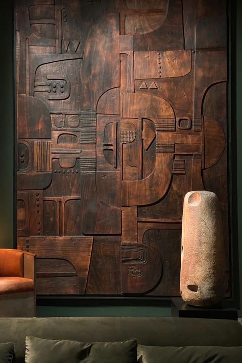 Modern Wooden Wall Art, Wood Wall Interior, Wooden Wall Art Ideas, Wood Art Wall, African Interior Design, African Interior, Ceramic Collection, Ceramic Artwork, Modern Shapes