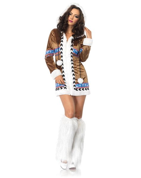 There is no way this Eskimo can stay warm in the snow..... Inuit Kostüm, Dance Wear Outfits, Halloween Costume Store, Fancy Dress Halloween Costumes, Fancy Dress Outfits, Leg Avenue, Costume Shop, Diy Halloween Costumes, Fancy Dress Costumes