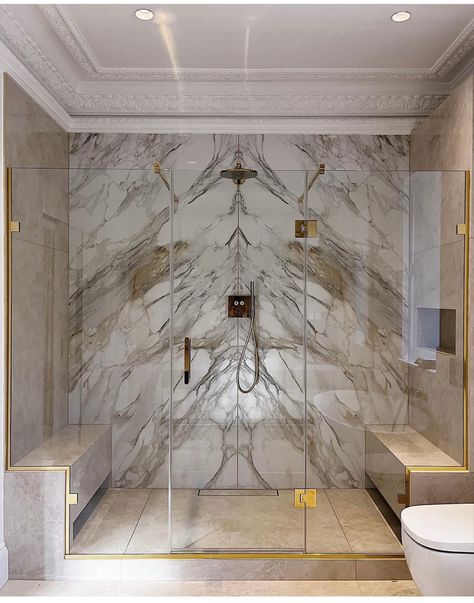 Beige Marble Bathroom, Elegant Tile Flooring, Glass Door Bathroom, Bathroom Layouts, Dream Shower, Cottage Bathroom, Shower Cabin, Luxury Marble, Bathroom Design Luxury