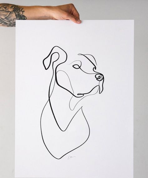 Staffy Outline Tattoo, Pitbull Line Tattoo, One Line Dog Drawing, Simple Pitbull Tattoo, Pit Bull Tattoo, Tattoo Perro, Pit Bull Art, Pit Bull Drawing, Pitbull Tattoo