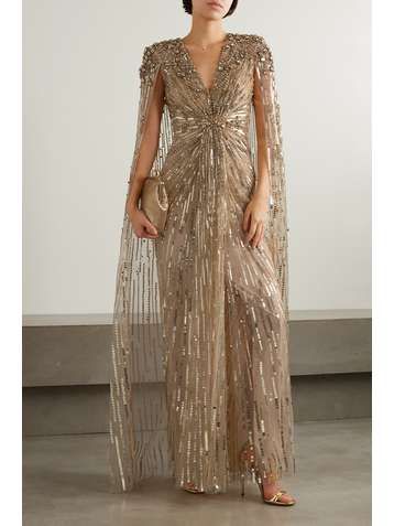 Gown Gold, Gold Gown, Look Formal, Outfits Dress, Embellished Gown, Tulle Gown, Jenny Packham, Old Hollywood Glamour, Hollywood Glamour