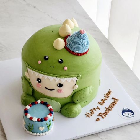 Children Cake, Cake Designs For Kids, Bento Cakes, Dino Cake, Happy Birthday Husband, Korean Cake, Cake Cream, Chocolate Food, 3d Cakes