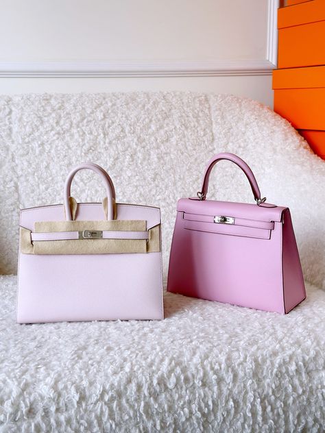 Hermes Mauve Sylvestre, 2024 Bags, Hermes Aesthetic, Mauve Sylvestre, Hermes Kelly 25, Kelly 25, Aesthetic Bags, Kelly Bag, Birkin 25