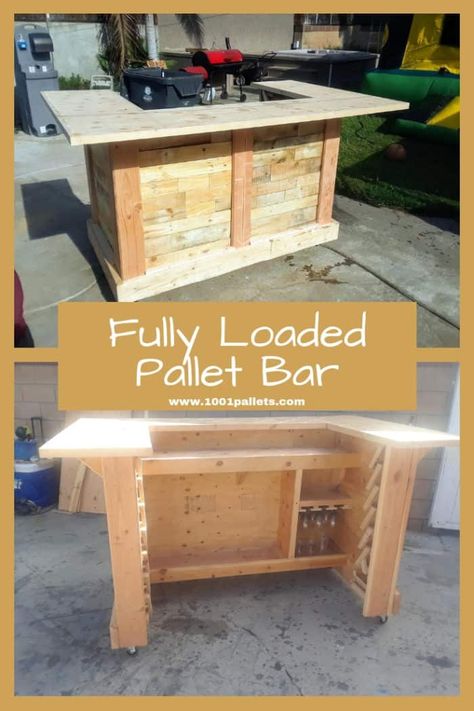 Here at our rustic family... We specialize in custom rustic furniture built to your size and style.  #PalletBar, #ReclaimedPallet, #ShabbyChic, #Vintage #DIYPalletBars Pallet Wood Outdoor Projects, Wooden Pallet Bar, Italian Bedroom Furniture, Bar Exterior, Pallet Bar, 1001 Pallets, Backyard Bar, Recycled Pallets, Reclaimed Wood Furniture