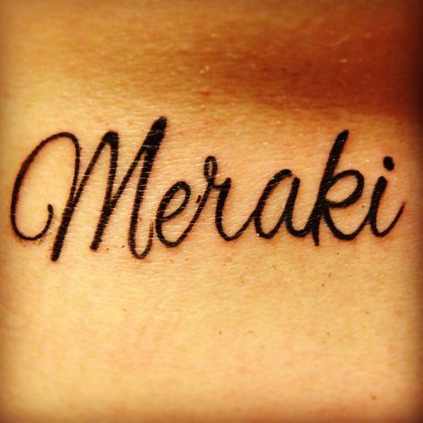 My Meraki tattoo. Meraki Meaning, Meraki Tattoo, Greek Tattoo Design, Symbol Tattoos With Meaning, Pinterest Tattoo Ideas, Latin Tattoo, Small Symbol Tattoos, Greek Tattoo, Minimalistic Tattoos