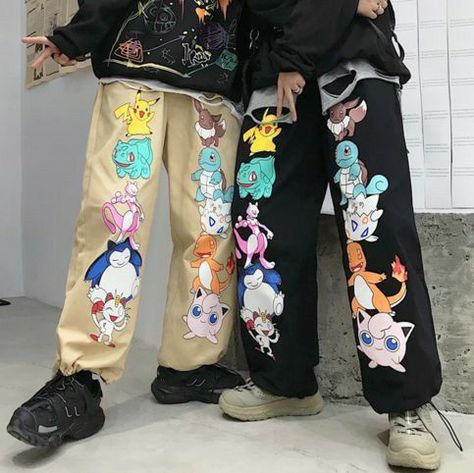 Pokemon Pants, Art On Pants, Comic Animation, Colorful Streetwear, Aesthetics Vintage, Anime Custom, Painted Clothes Diy, Anime Inspired Outfits, Painted Jeans