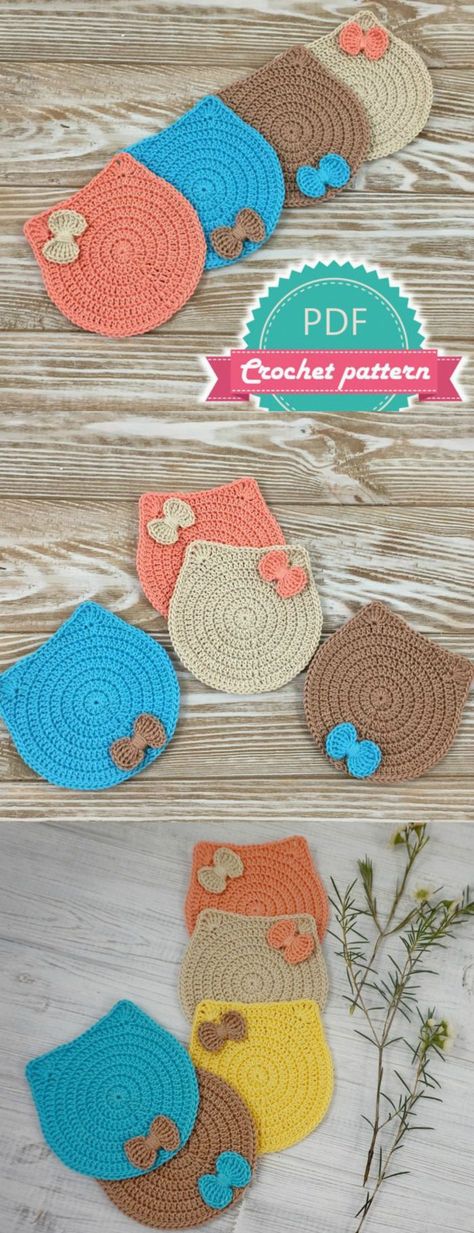 Cat Sweater Pattern, Crochet Pictures, Crocheted Coasters, Crochet Coasters Free Pattern, Time Periods, Crochet Cat Pattern, Cat Coasters, Crochet Coaster Pattern, 강아지 그림