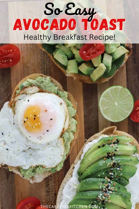 This easy Avocado Toast recipe is a delicious way to start the day. It’s healthy, delicious, super simple, and has unlimited flavor variation possibilities. #thecarefreekitchen #avocado #toast #breakfast #brunch #easy #healthy #everythingbagelseasoning Easy Avocado Toast, Best Avocado Toast Recipe, Simple Avocado Toast, Avocado Toast Breakfast, Avocado Toast Recipe, Brunch Easy, Best Food Ever, Best Breakfast Recipes, Brunch Ideas