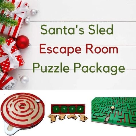 Christmas Escape Room Props | Creative Escape Rooms Escape Room Christmas, Escape Room Puzzle Ideas, Christmas Escape Room, Escape Room Puzzles, Puzzle Boxes, Rudolph Christmas, Maze Puzzles, Christmas Puzzle, Escape Rooms