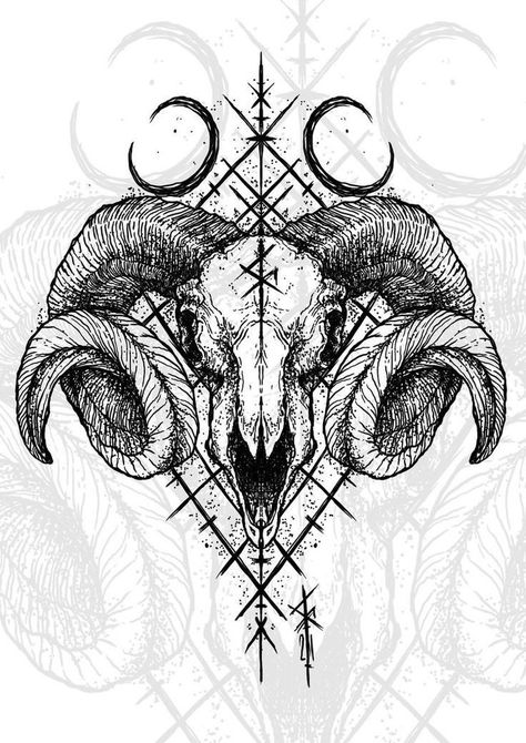 Macabre Tattoo, Tatuaje Studio Ghibli, Satanic Tattoos, Horror Merch, Medieval Tattoo, Occult Tattoo, Aries Tattoo, Scary Tattoos, Skull Art Drawing