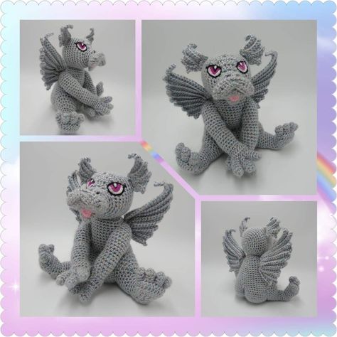 Gargoyle Crochet Pattern, Pattern Library, Bat Wings, Stuff To Do, Crochet Amigurumi, Dinosaur Stuffed Animal, Pins, Knit Crochet, Amigurumi