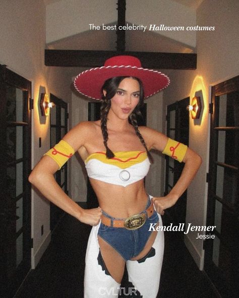 As Halloween approaches, here's a look back at the best celebrity costumes over the years, from Kendall Jenner as Jessie from "Toy Story" to Gigi Hadid as The Mask 🎭🎃 Kardashian Jenner Halloween Costume, Halloween Costume Kendall Jenner, Kendall Jenner Costume, Jessie From Toy Story, Kendall Jenner Halloween, Best Celebrity Halloween Costumes, Celebrity Costumes, Jessie Toy Story, Celebrity Halloween Costumes