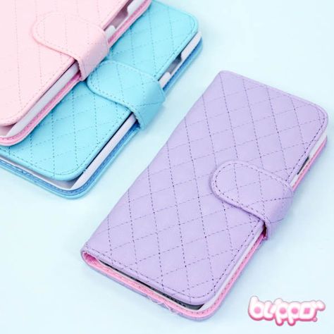 Kawaii Wallet, Wallet Phone Case Iphone, Pastel Leather, Chanel Decor, Kawaii Shop, Mobile Covers, Mobile Cases, Cute Stationery, Wallet Phone Case