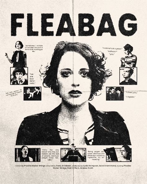 ... less Fleabag Poster Aesthetic, Tv Show Graphic Design, Fleabag Poster Art, Tv Show Posters Aesthetic, Graphic Poster Ideas, Tv Shows Posters, Fleabag Aesthetic, Movie Poster Edit, Fleabag Poster