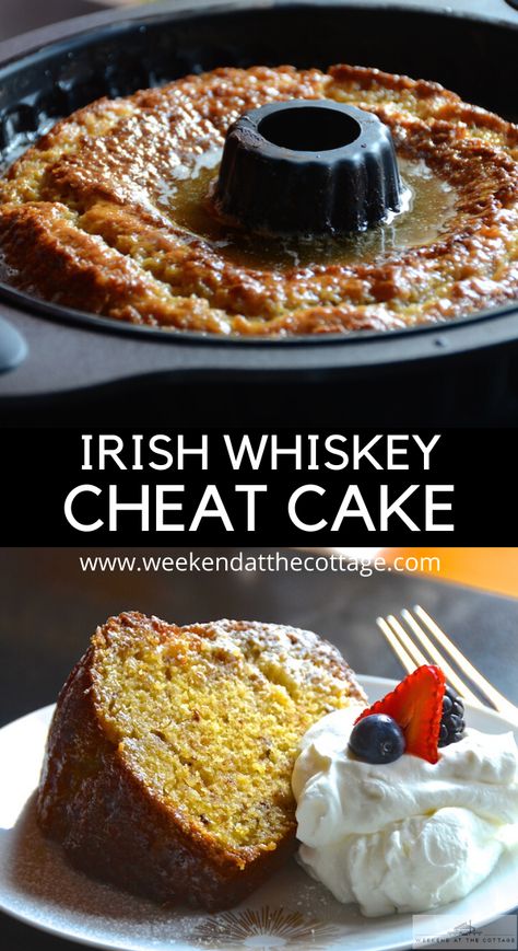 Irish Whiskey Cake, Booze Cakes, Whiskey Cake Recipe, Boozy Cakes, Booze Cake, Whisky Cake, Liquor Cake, Whiskey Sauce, Bundt Recipes