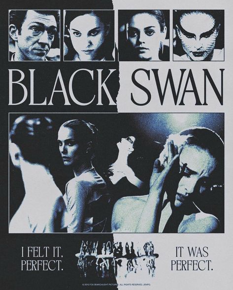 BLACK SWAN (2010) poster design by Jem Solley Black Swan Poster, Swan Poster, Movie Poster Photoshop, Black Swan Movie, Black Swan 2010, Grunge Posters, Scream Movie, Poster Boys, Psychological Horror