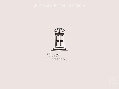 Hand Drawn Logo Design | Premade Illustrated Logo | Shop Logo | Entry Door Logo Design | Store Sign Logo | Shop Door | Bottega Logo Design #logotype #brand #formen Street Sign Logo, Door Logo Design, Window Logo, Illustrated Logo, Drawn Logo Design, Door Logo, Hand Drawn Logo Design, Shop Door, Store Sign