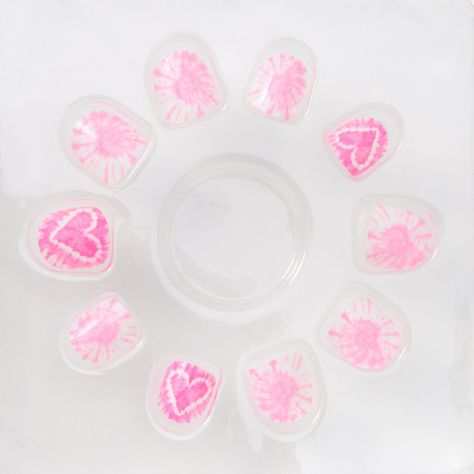 Take tie-dye, hearts, and add a little pink... and you have the perfect faux nail set for that special occasion. These vegan nails have easy, glue-free application... just press on and you're ready to go. Nail Set by Claire's Club Press On Nails Pack Size: 10 Vegan Material: Plastic Suitable for ages 3-6WARNING: CHOKING HAZARD - Small parts. Not for children under 3. - Claire's Club Pink Tie Dye Heart Vegan Press On Faux Nail Set (10 Pack) Kids Nails, Tie Dye Heart, Claire's Accessories, Cheap Shopping, Nails For Kids, Fashionable Jewelry, Pink Tie, Pink Tie Dye, Christmas 2022