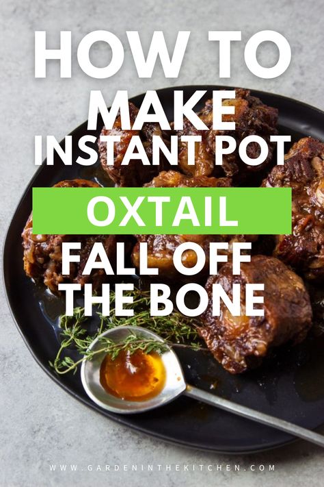 Oxtail served in a dark plate with a spoon Pressure Cooker Oxtail, Cooking Oxtails, Food And Drink Recipes, Oxtail Stew, Oxtail Recipes, Asam Jawa, Instant Pot Dinner Recipes, Food Group, Slow Cooked