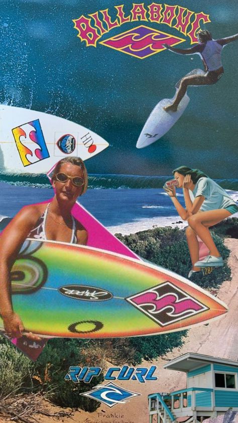 90s Surf Poster, Surf Asthetic Picture, Roxy Aesthetic, Surfer Poster, Surf Posters, Surfer Room, Paddle Board Surfing, Surf Room, Beachy Aesthetic