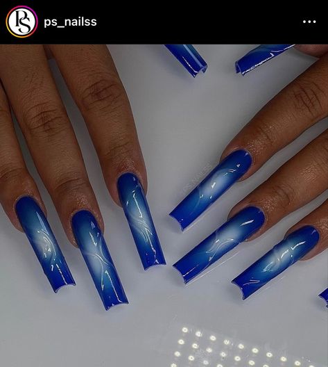 Royal Blue Long Nails, Blue Bling Nails, 2023 School, 2024 Nails, Long Acrylic, Bling Acrylic Nails, Nails Long, Bling Nails, Long Acrylic Nails