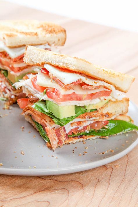 California Club Sandwich California Club Sandwich, Sandwich With Avocado, Turkey Lunch, Turkey Lunch Meat, Club Sandwich Recipes, Food Guilt, Easy Burgers, Foods With Calcium, Easy Butter