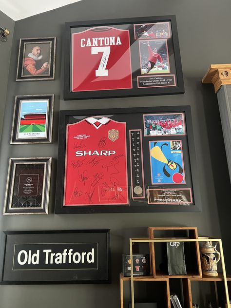 Framed Shirts Display, Framed Football Shirts On Wall, Jersey Wall Display, Sports Jersey Display, Jersey Display Case, Jersey Display, Shirt Display, Favourite Season, Preserving Memories