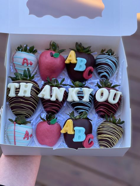 Teacher Appreciation Chocolate Treats, Teacher Appreciation Treat Boxes, Back To School Strawberries, Teacher Appreciation Strawberries, Teacher Chocolate Covered Strawberries, Custom Strawberries, Teacher Appreciation Chocolate, Easter Strawberries, Farmhouse Bakery