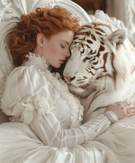 White Tiger Art, Tiger Aesthetic, Tiger Girl, Realism Painting, Spirited Art, Concert Looks, Figure Poses, White Tiger, Ethereal Art