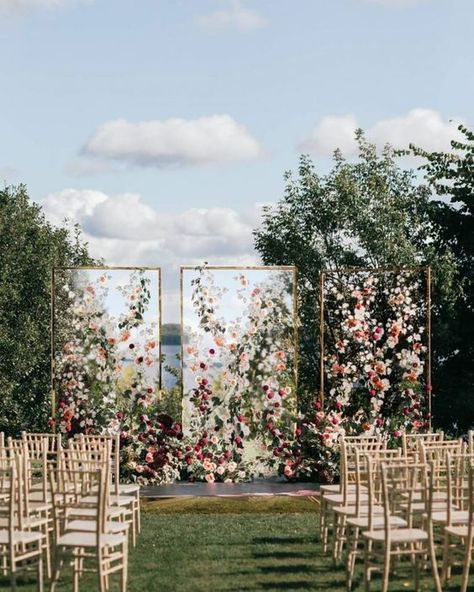 floral acrylic wedding backdrop ideas Wedding Privacy Screen, Garden Wedding Ideas Indoor, Backdrop For Ceremony, Floral Backdrops For Weddings, Wedding Alter Background, Tapestry Wedding Backdrop, Wedding Partition Ideas, Beautiful Backdrops For Weddings, Classy Backdrop Ideas