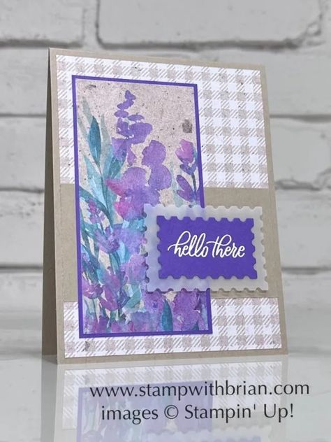 Softly Sophisticated, Perennial Lavender Designer Series Paper, Stampin Up!, Brian King Stampin Up Spring Mini Catalog 2024, Stampin Up Perennial Postage, Lavender Bundle, Lavender Stamp, Painted Lavender, Designer Paper Cards, Dsp Cards, Purple Cards, Cute Birthday Cards