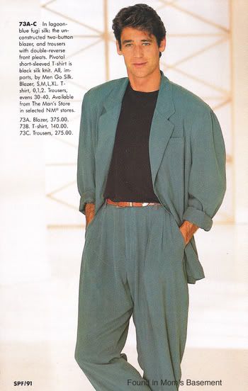 Double-reverse front pleated pants: | 48 Pictures That Perfectly Capture The '90s 1980s Fashion Men, 90s Fashion Men Outfits, 1980s Mens Fashion, 80s Mens Fashion, 1990s Fashion Trends, 1980s Men, 80s Fashion Men, Look 80s, 1980s Fashion Trends