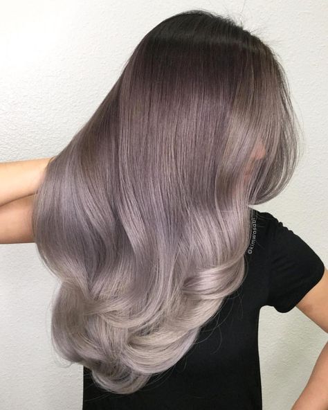 264 Likes, 6 Comments - Kimemily Pham (@kimwasabi) on Instagram: “One of my favorite using @guytang_mydentity on pre lightened Asian hair and 12+ hours later. Lifted…” Ash Purple Hair, Grey Hair Color Silver, Grey Ombre Hair, Hair Color Asian, Grey Blonde Hair, Ash Hair Color, Silver Hair Color, Trendy Hair Color, Hair Color Highlights